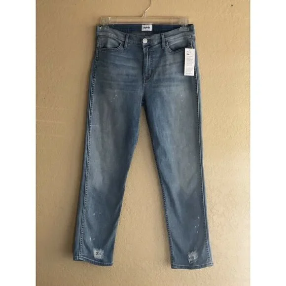 HUDSON JEANS Blue Distressed Crop Skinny Jeans - Picture 8 of 12